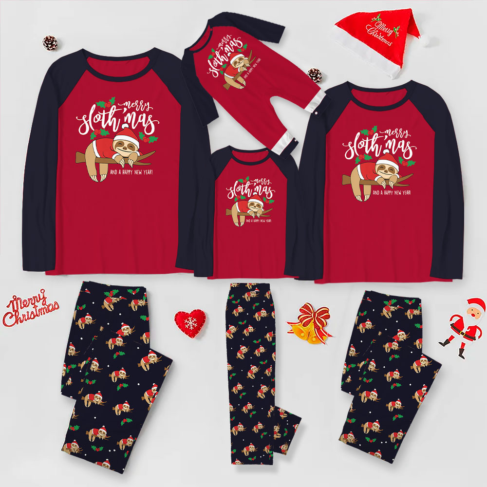 Lazy Sloth Family Christmas Pajamas Sets Including Plus Size Lazy Sloth Family Christmas Pajamas Sets Including Plus Size