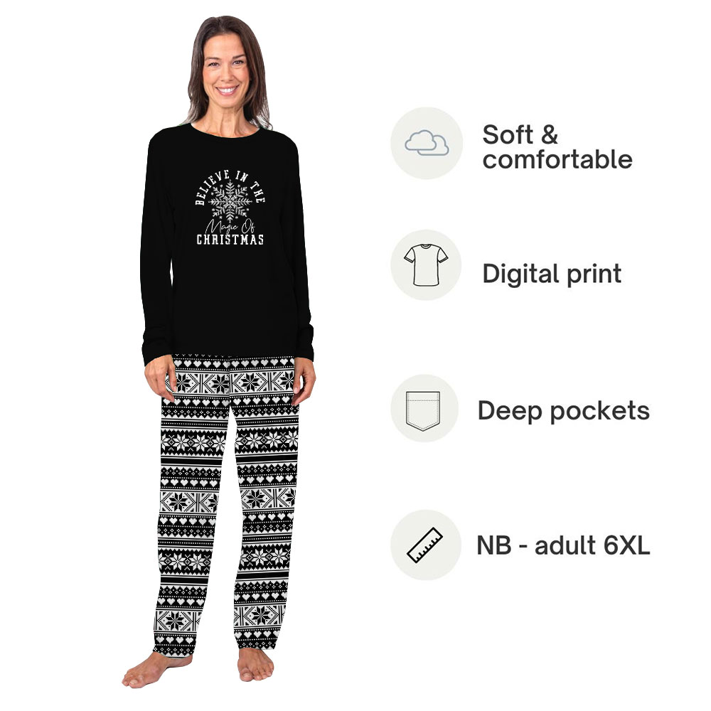 Festive Matching Family Black And White Xmas Pjs Festive Matching Family Black And White Xmas Pjs