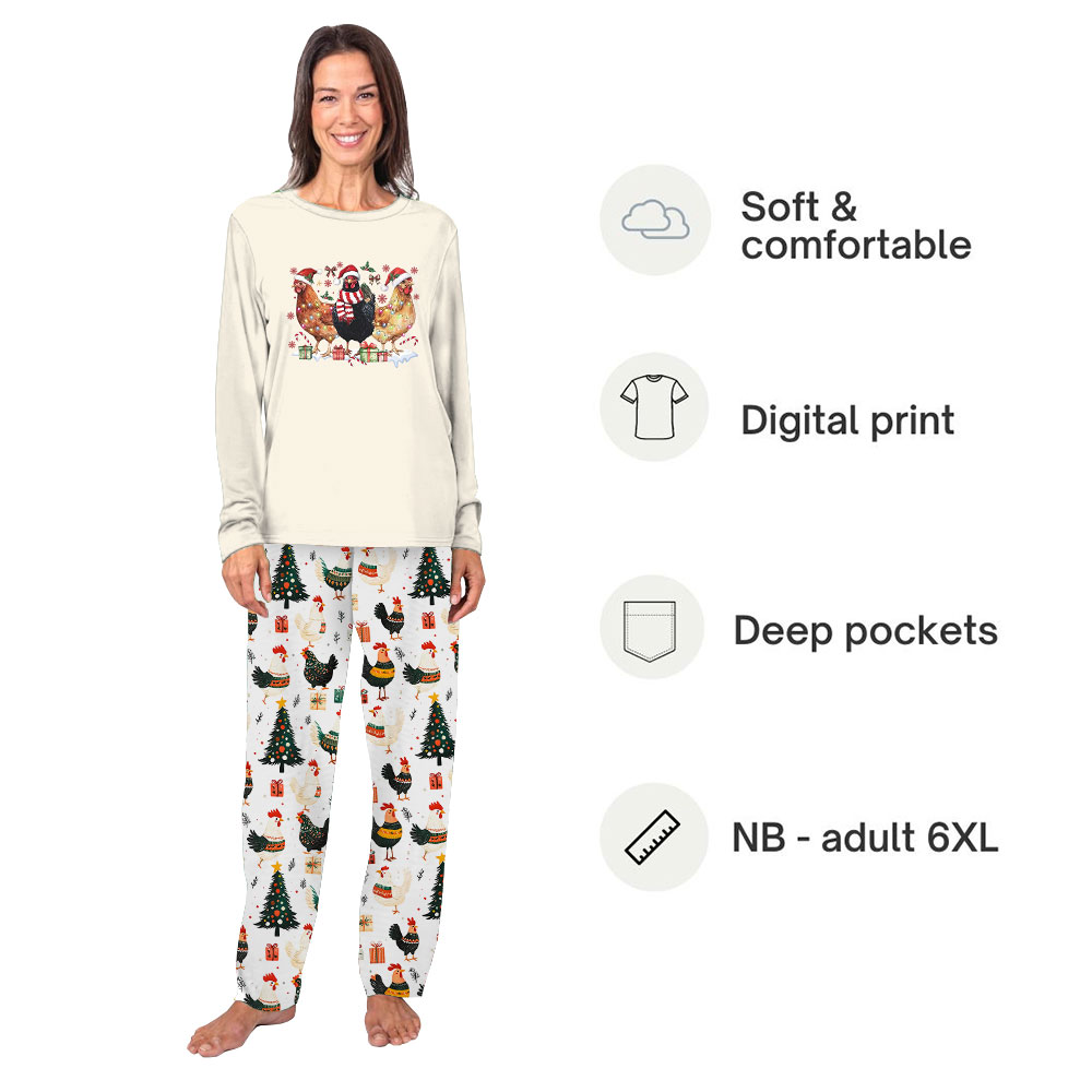 Unique Chicken Christmas Pajamas Tops And Bottoms