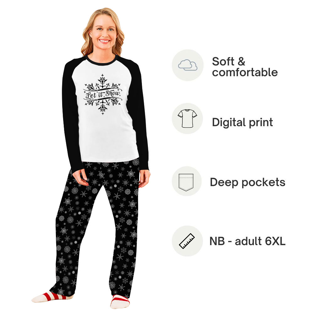 Unique Matching Family Black And White Snowflake Pajamas Sets Unique Matching Family Black And White Snowflake Pajamas Sets