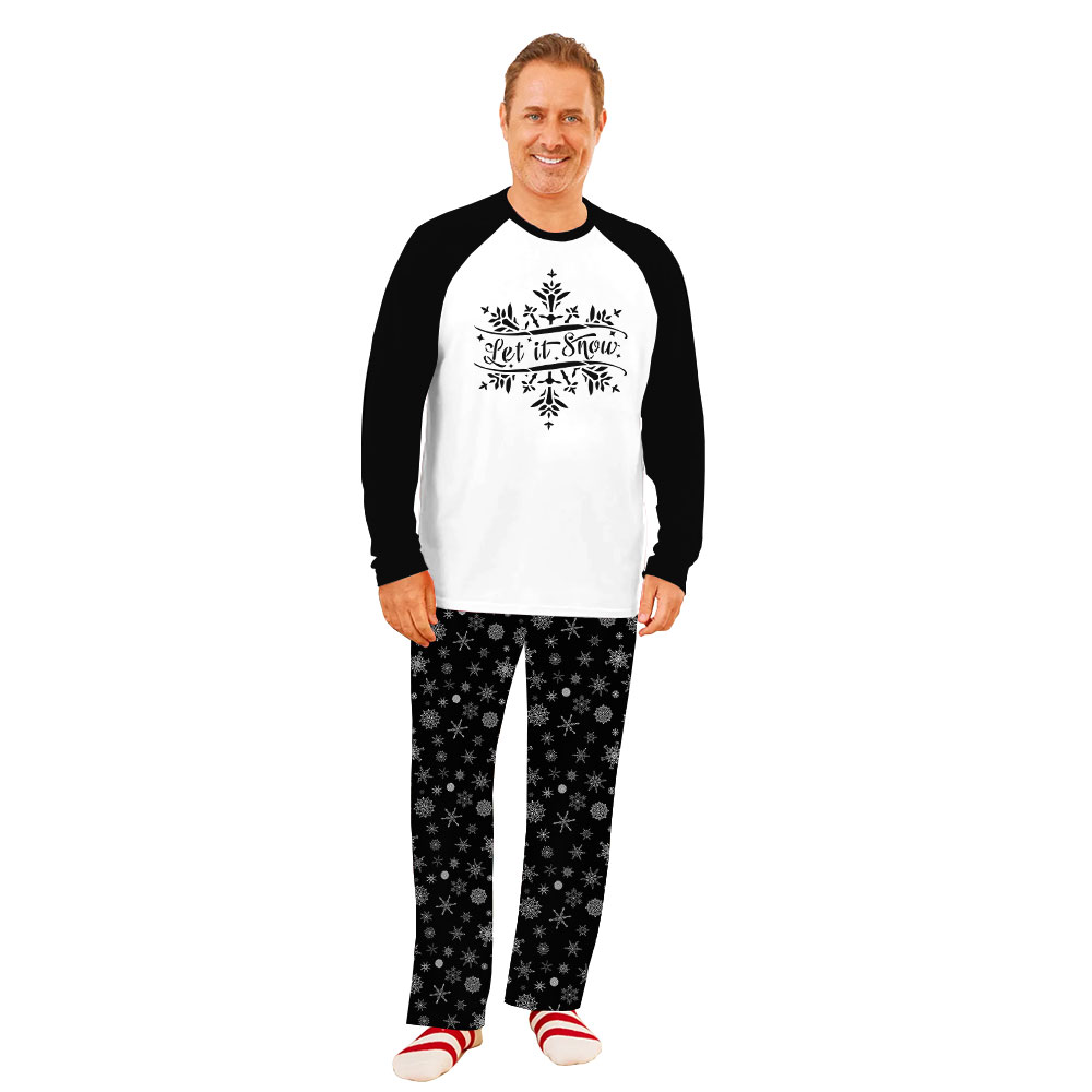 Unique Matching Family Black And White Snowflake Pajamas Sets Unique Matching Family Black And White Snowflake Pajamas Sets