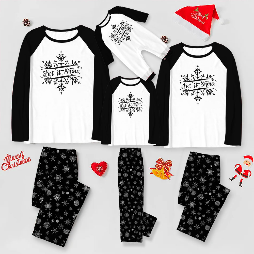 Unique Matching Family Black And White Snowflake Pajamas Sets Unique Matching Family Black And White Snowflake Pajamas Sets