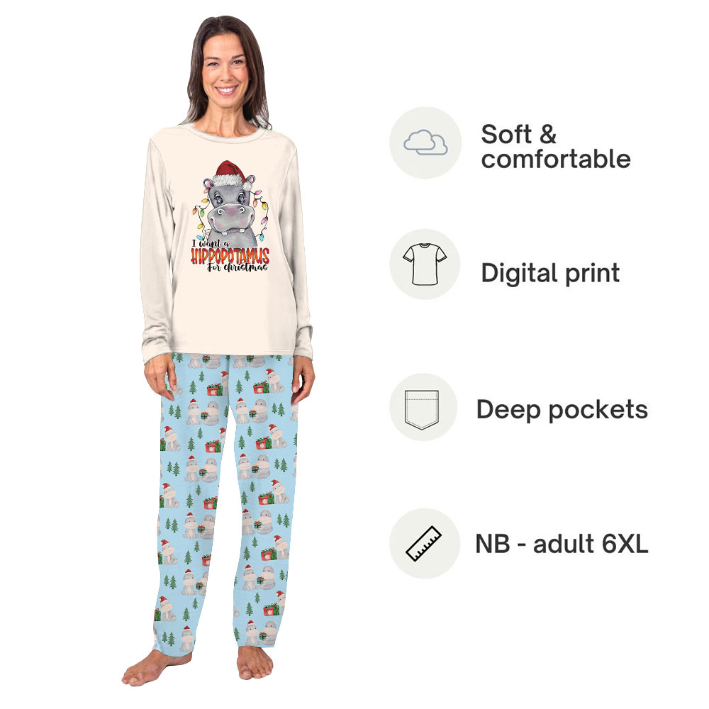Cute I Want A Hippopotamus For Christmas Pajamas For Adults And Kids Cute I Want A Hippopotamus For Christmas Pajamas For Adults And Kids