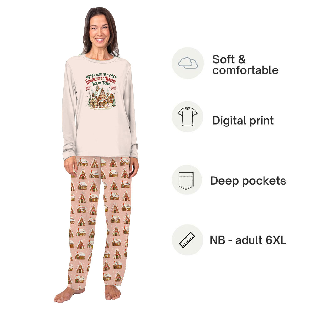 Matching Gingerbread House Pajamas For Adults And Kids Matching Gingerbread House Pajamas For Adults And Kids