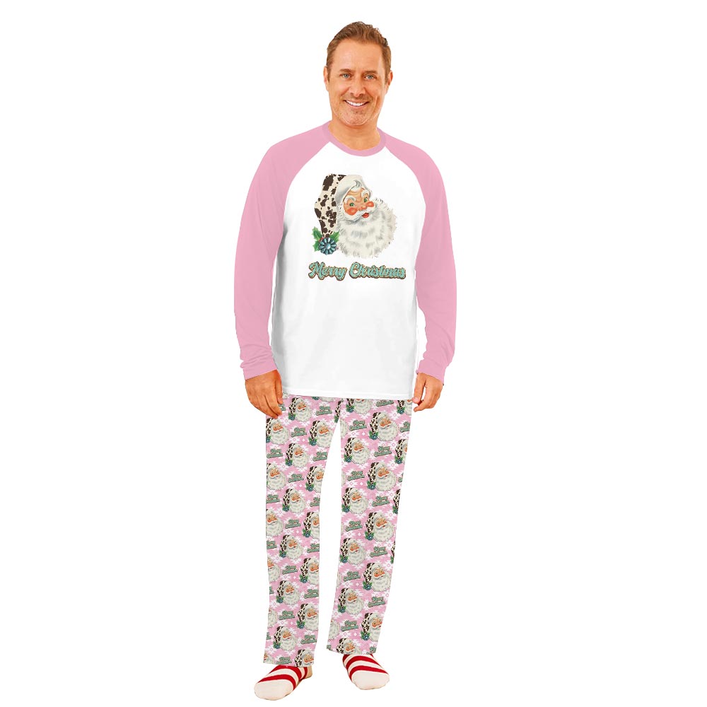 Festive Merry Christmas Pink Santa Matching Family Christmas Jammies Festive Merry Christmas Pink Santa Matching Family Christmas Jammies