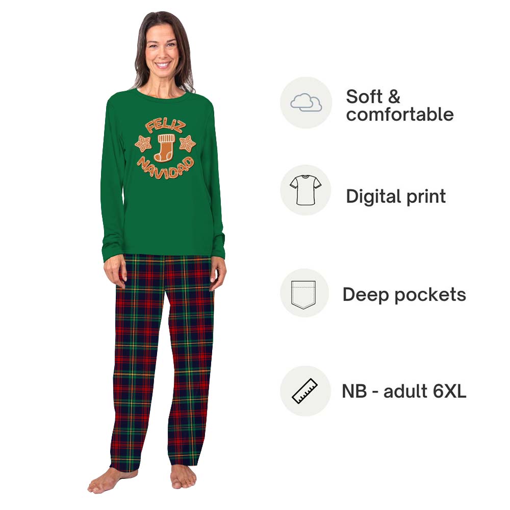 Festive Matching Holiday Pajamas Sayings Feliz Navidad Festive Matching Holiday Pajamas Sayings Feliz Navidad