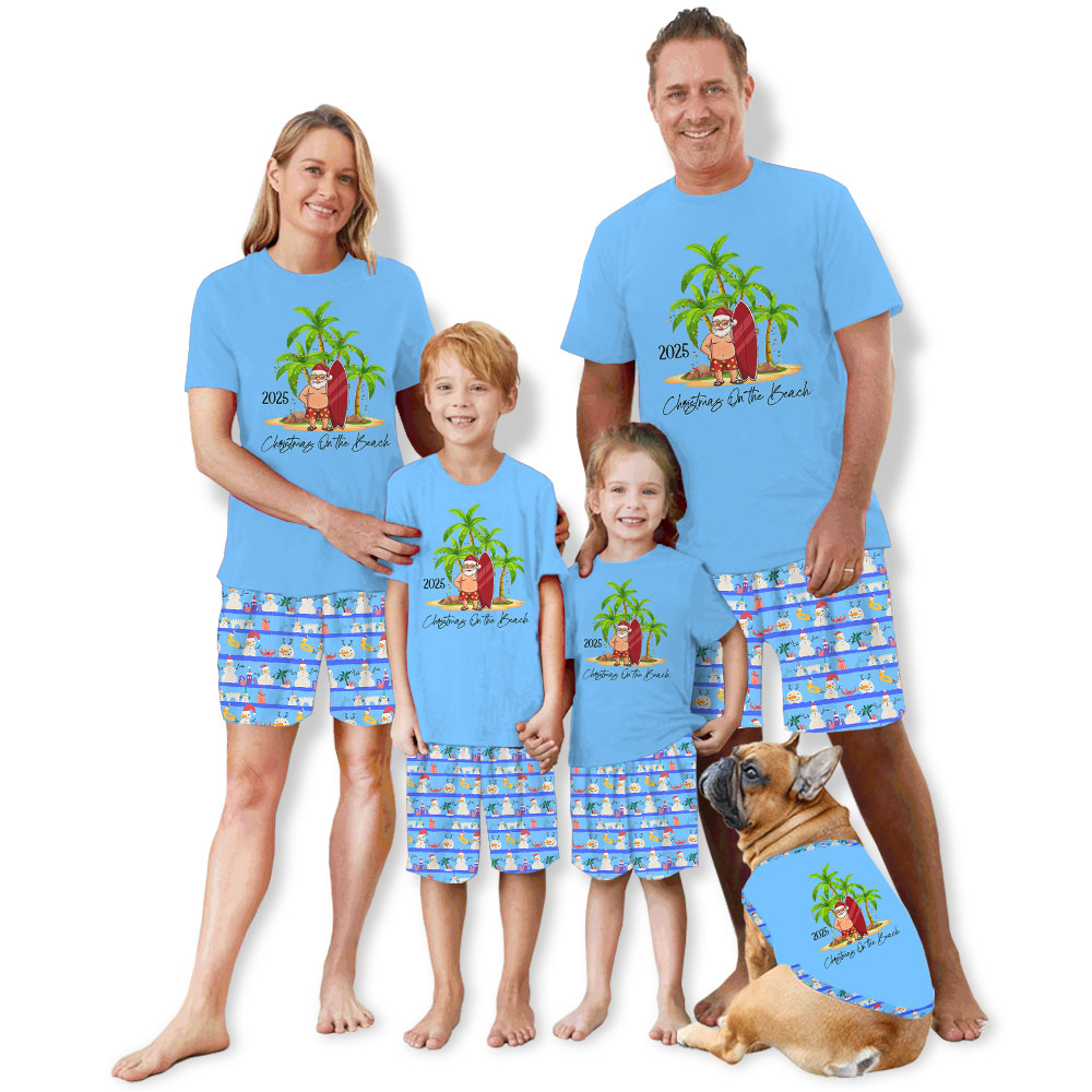 Festive Beach Themed Matching Family Christmas Pajamas 2025 Festive Beach Themed Matching Family Christmas Pajamas 2025