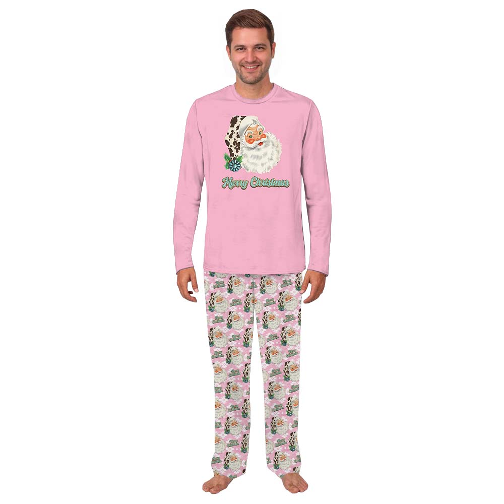 Pink Merry Christmas Santa Matching Family Pajamas Pink Merry Christmas Santa Matching Family Pajamas