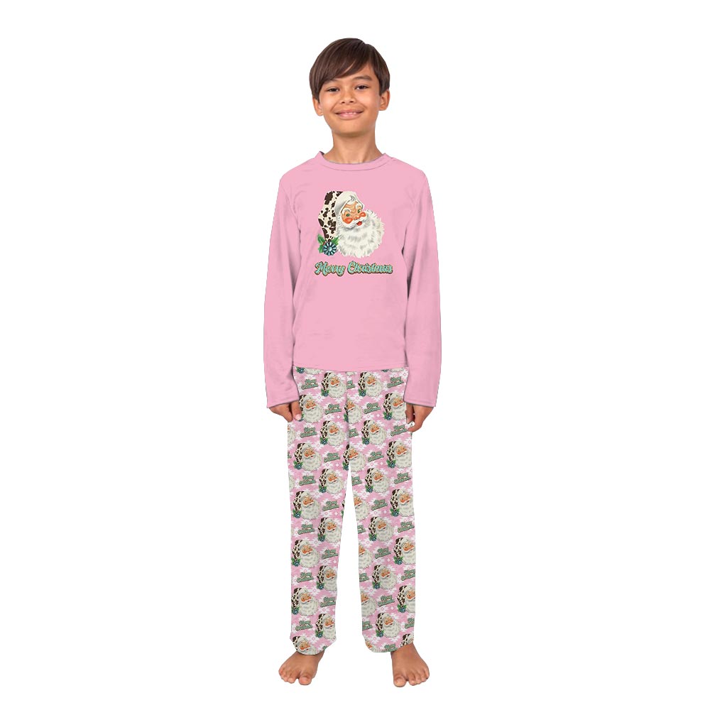 Pink Merry Christmas Santa Matching Family Pajamas Pink Merry Christmas Santa Matching Family Pajamas