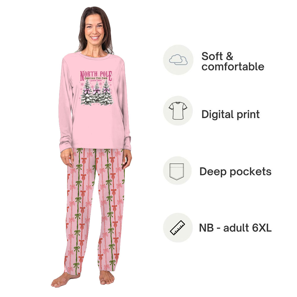Unique North Pole Coquette Bow Pajamas For Christmas Unique North Pole Coquette Bow Pajamas For Christmas