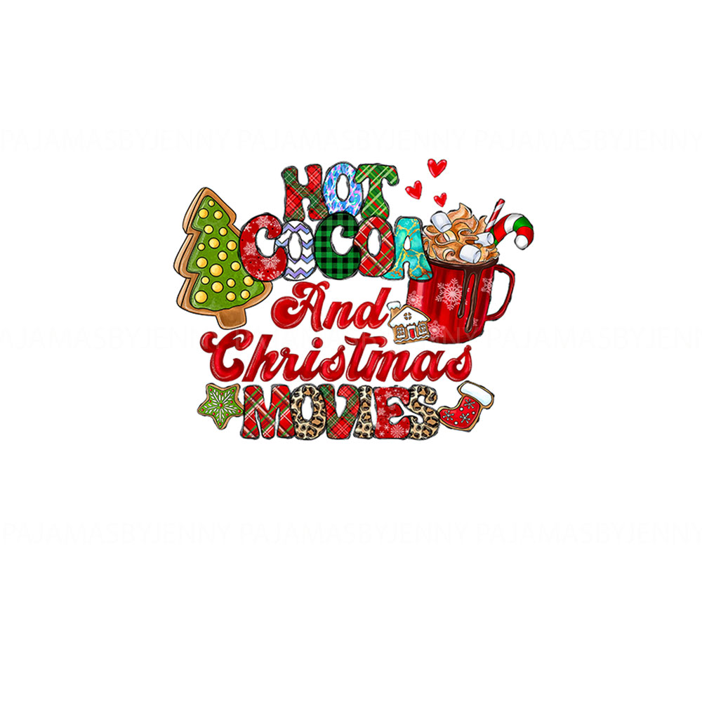 Hot Cocoa Themed Christmas Pajama Sets Red And White