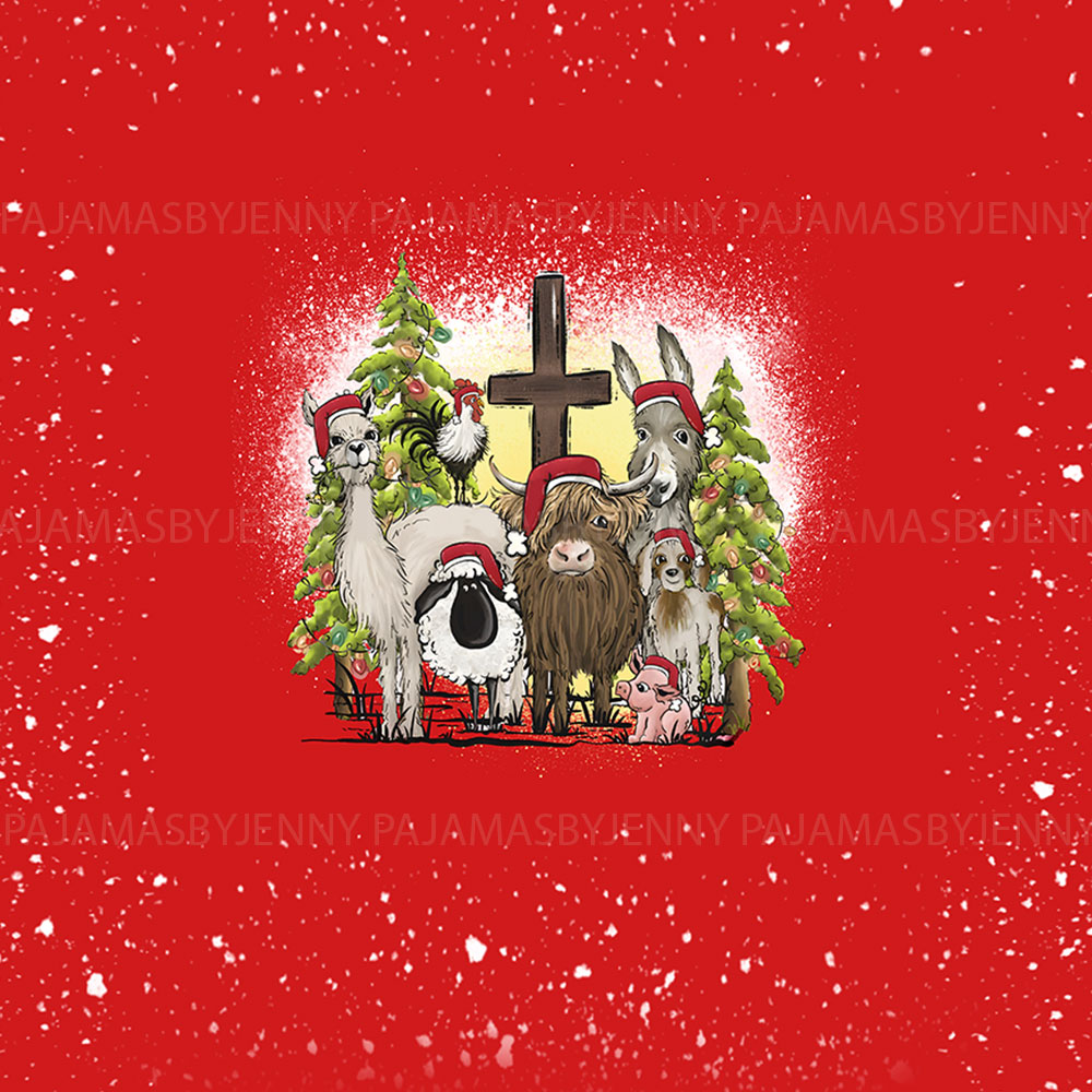 Festive Matching Farm Christmas Pajamas Red Plaid Festive Matching Farm Christmas Pajamas Red Plaid