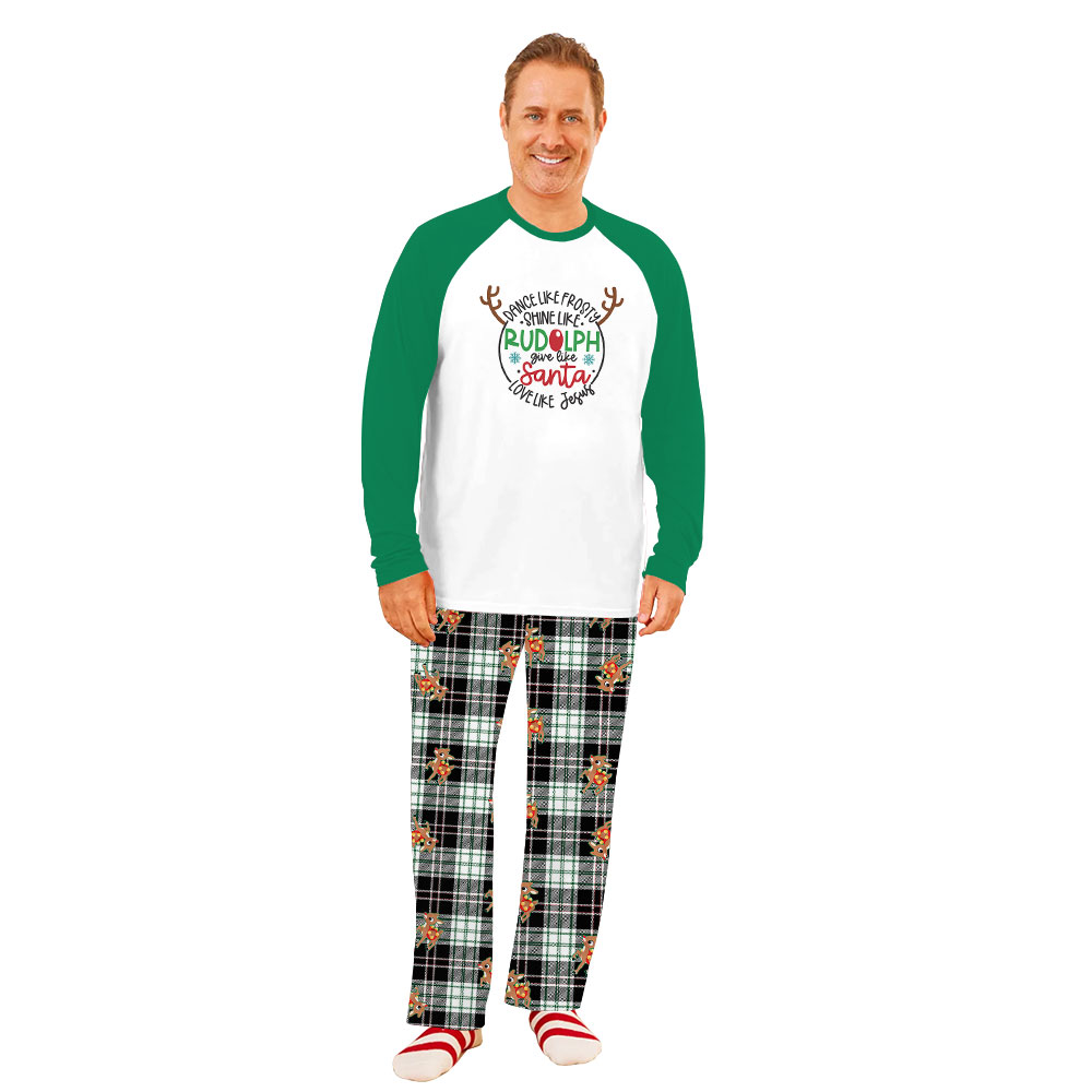 Christmas Reindeer Plus Size Xmas PJs For Family