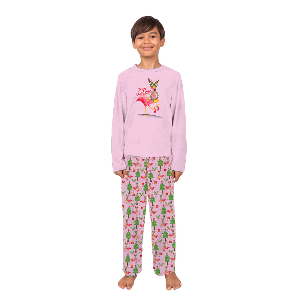 Cute Pink Flamingo Christmas Pajamas Tops And Pants Cute Pink Flamingo Christmas Pajamas Tops And Pants