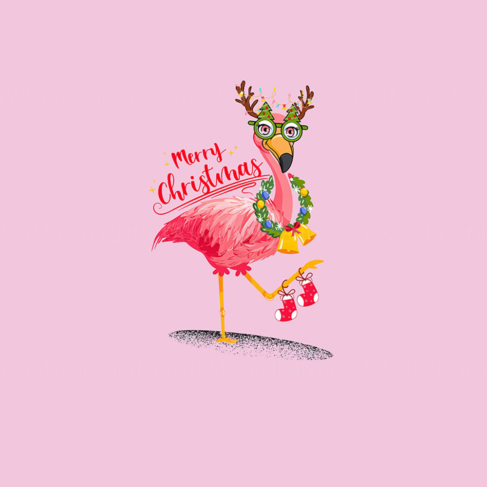 Cute Pink Flamingo Christmas Pajamas Tops And Pants Cute Pink Flamingo Christmas Pajamas Tops And Pants