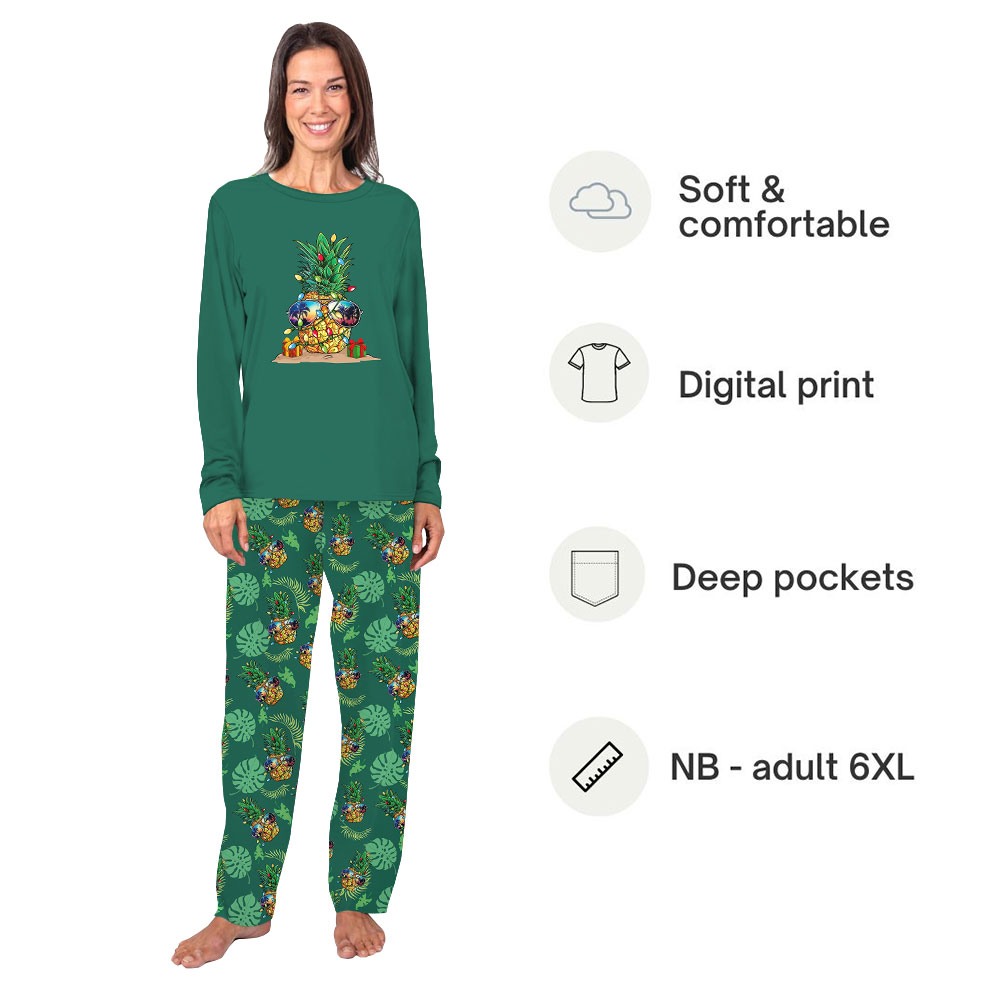 Unique Pineapple Tropical Christmas PJs Sets Matching Family Unique Pineapple Tropical Christmas PJs Sets Matching Family