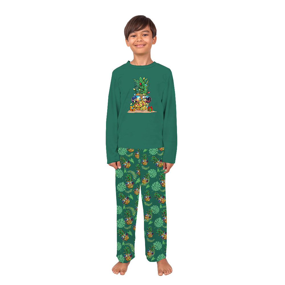 Unique Pineapple Tropical Christmas PJs Sets Matching Family Unique Pineapple Tropical Christmas PJs Sets Matching Family