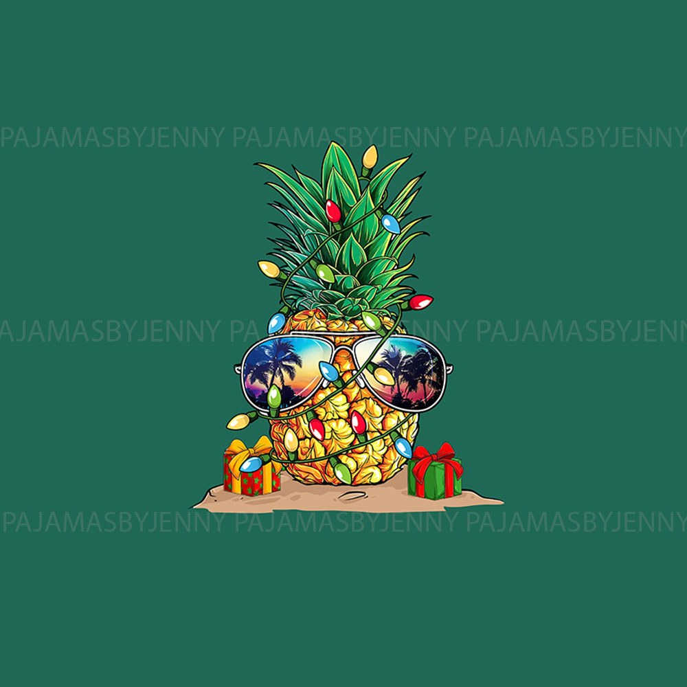Unique Pineapple Tropical Christmas PJs Sets Matching Family Unique Pineapple Tropical Christmas PJs Sets Matching Family