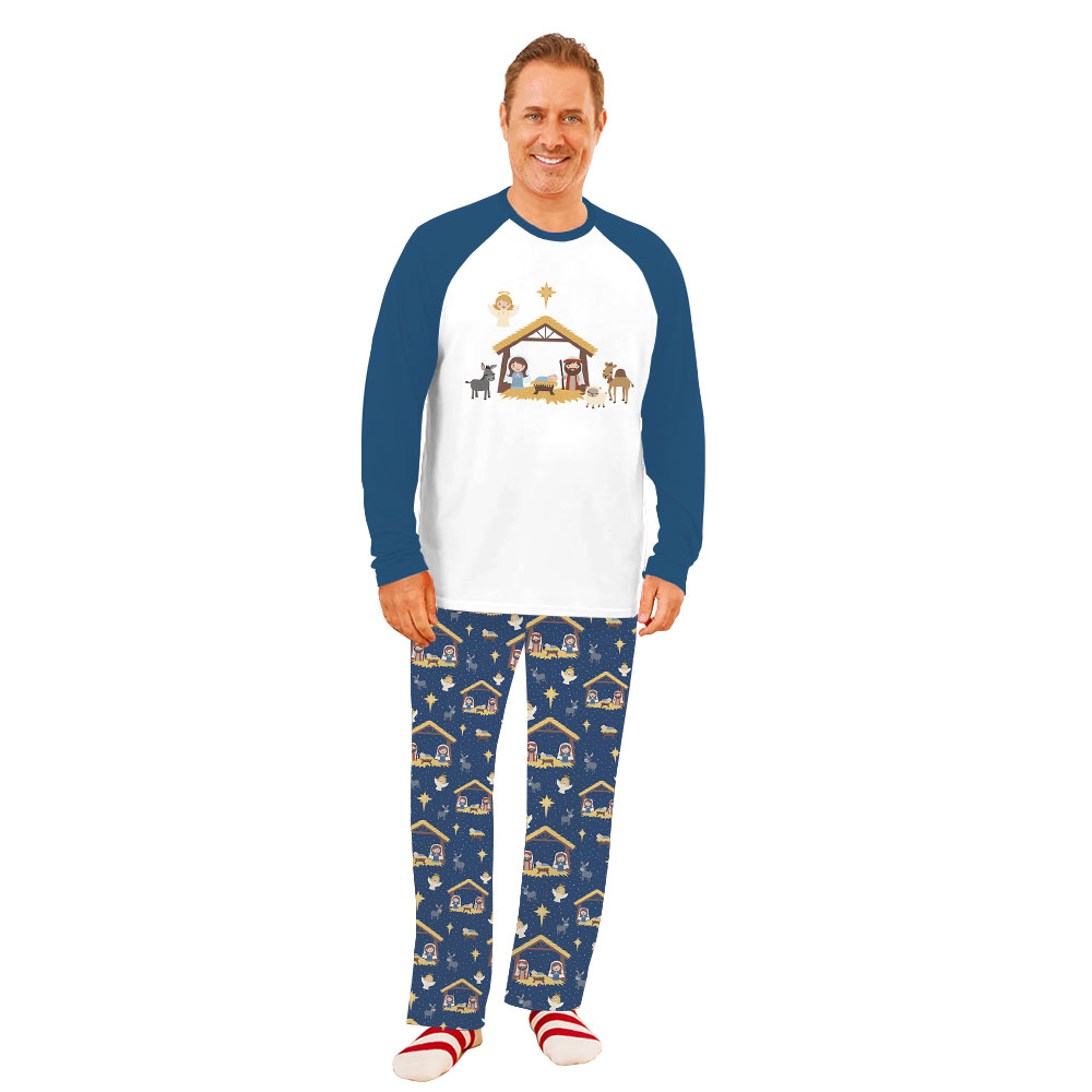 Christmas Nativity Scene Pajamas Sets Tops And Bottoms Christmas Nativity Scene Pajamas Sets Tops And Bottoms