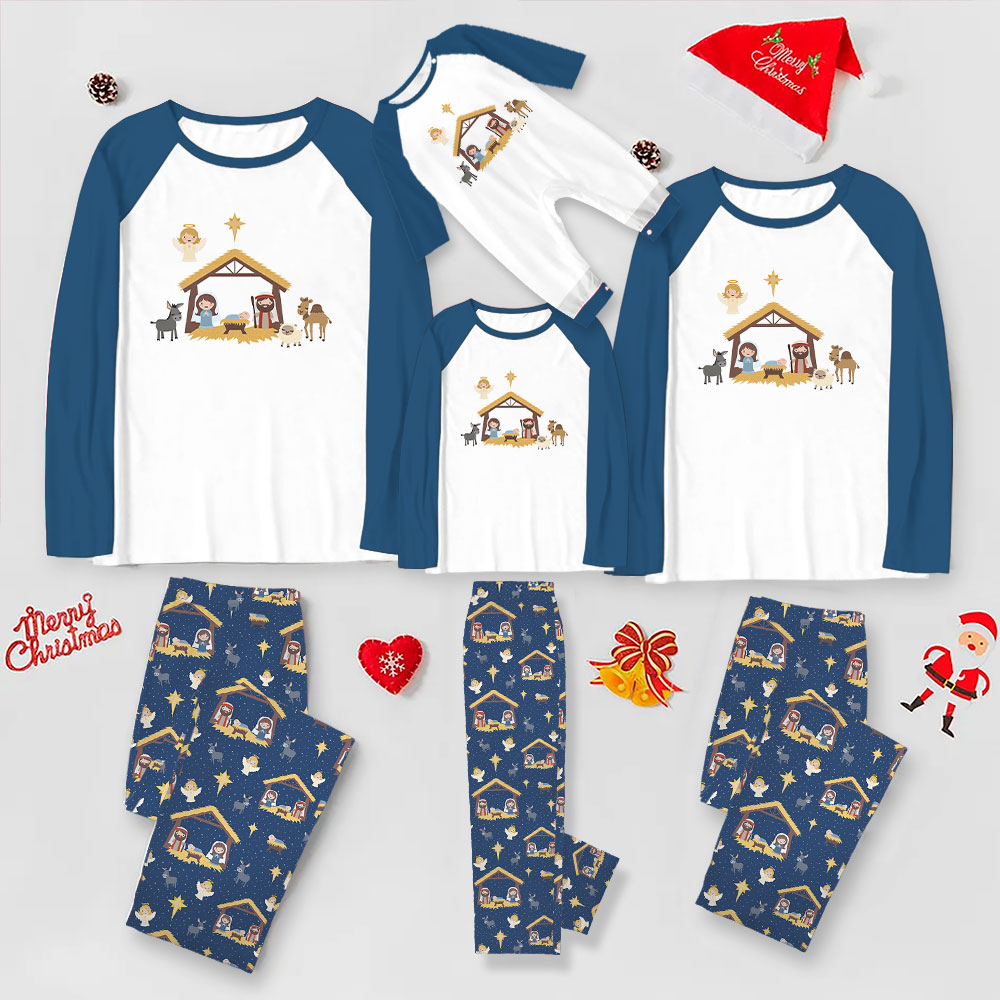 Christmas Nativity Scene Pajamas Sets Tops And Bottoms Christmas Nativity Scene Pajamas Sets Tops And Bottoms