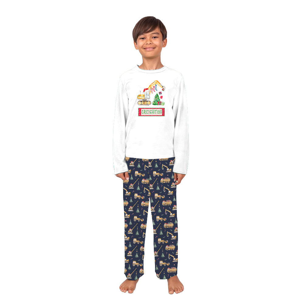 Unique Christmas Construction Pajamas Custom Name Unique Christmas Construction Pajamas Custom Name