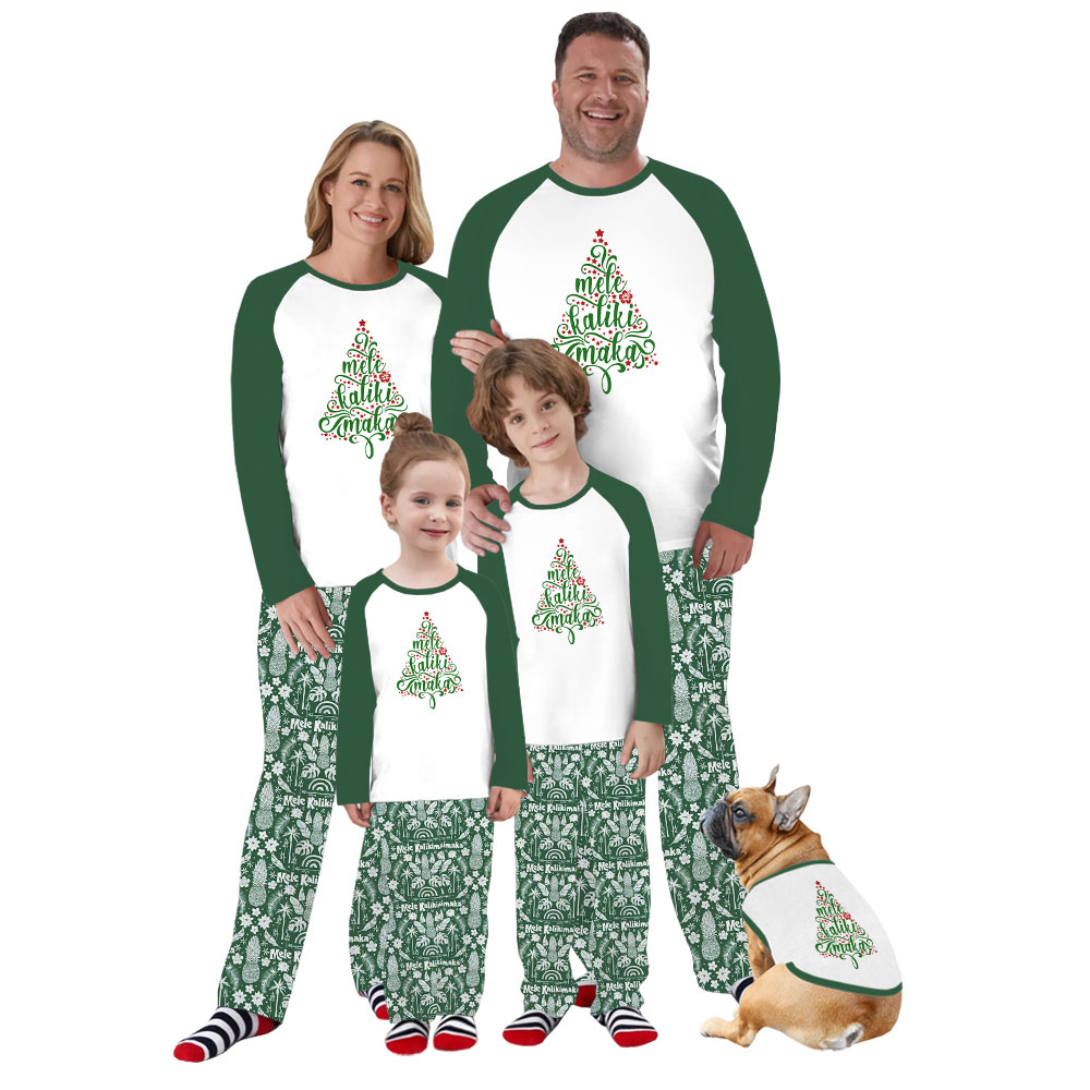 Mele Kalikimaka Christmas Tree Matching Family PJs Sets