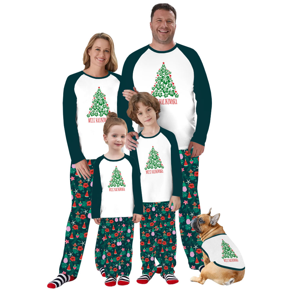 Mele Kalikimala Matching Tropical Christmas Jammies