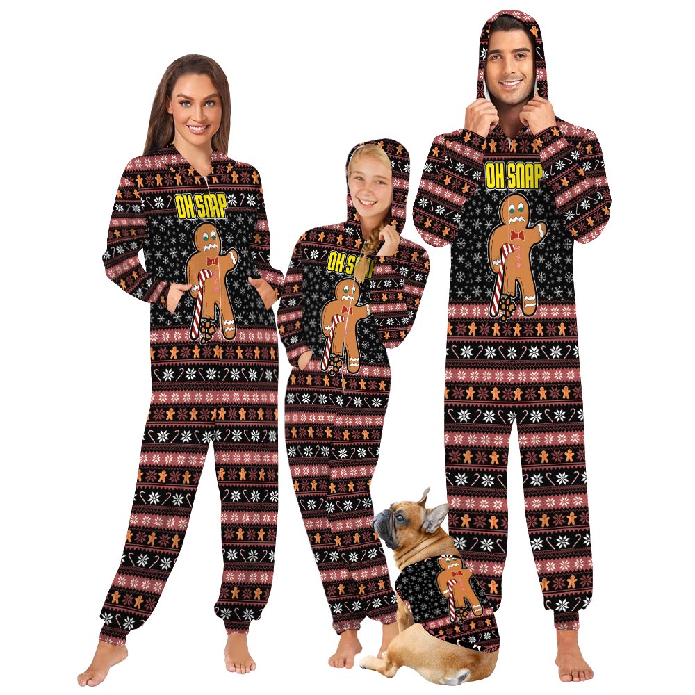 Oh Snap Gingerbread Family Matching Pajamas Onesies Oh Snap Gingerbread Family Matching Pajamas Onesies