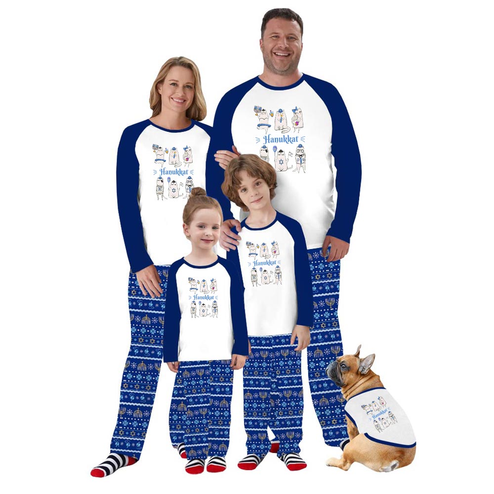 Funny Hanukkat Family Matching Pajamas With Dog For Hanukkah Funny Hanukkat Family Matching Pajamas With Dog For Hanukkah