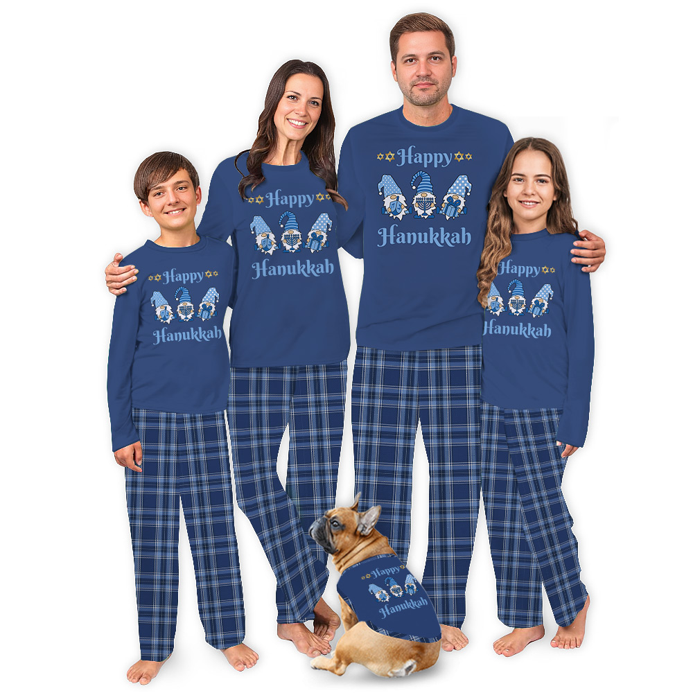 Cute Matching Family Gnomes Saying Happy Hanukkah Cute Matching Family Gnomes Saying Happy Hanukkah