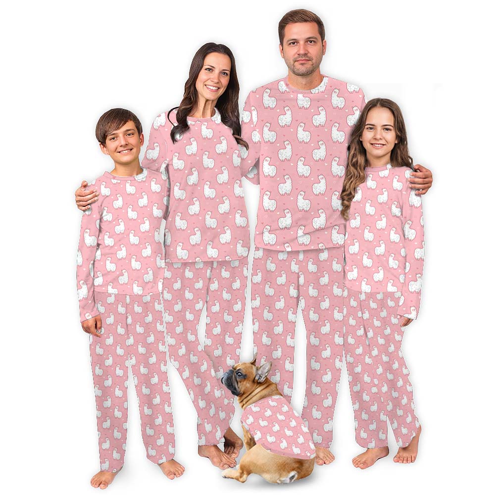 Cute Pink Llama Pajamas Matching Family Cute Pink Llama Pajamas Matching Family