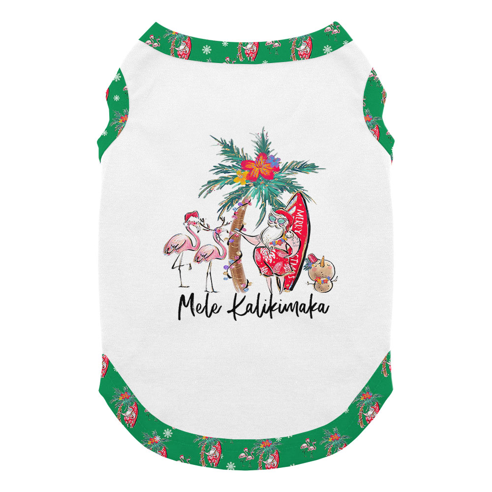 Tropical Theme Mele Kalikimaka Matching Christmas PJs Green