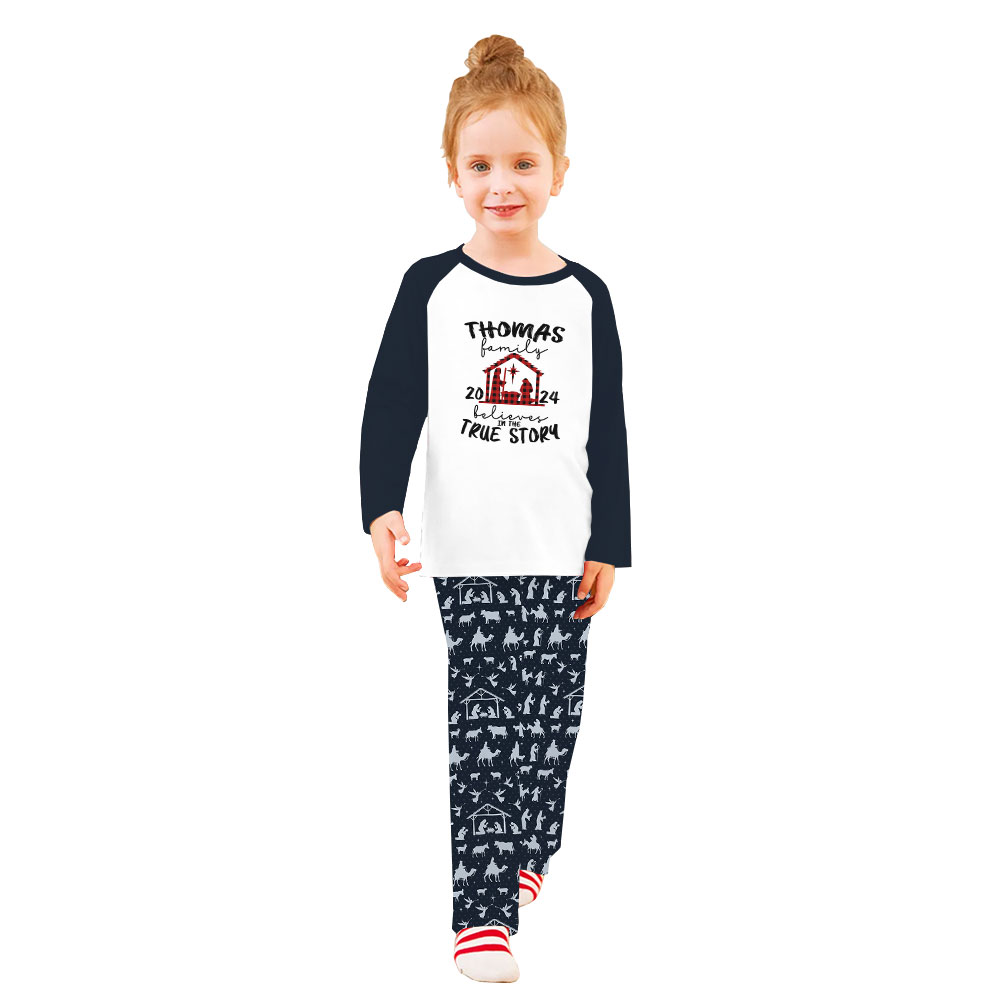 Personalized Family Name Nativity Scene Pajamas For Christmas 2024 Personalized Family Name Nativity Scene Pajamas For Christmas 2024