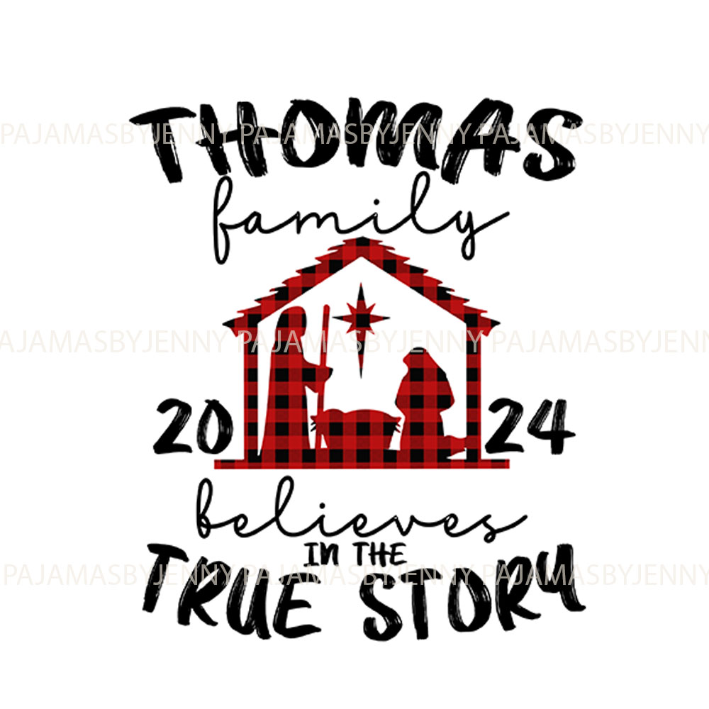 Personalized Family Name Nativity Scene Pajamas For Christmas 2024 Personalized Family Name Nativity Scene Pajamas For Christmas 2024
