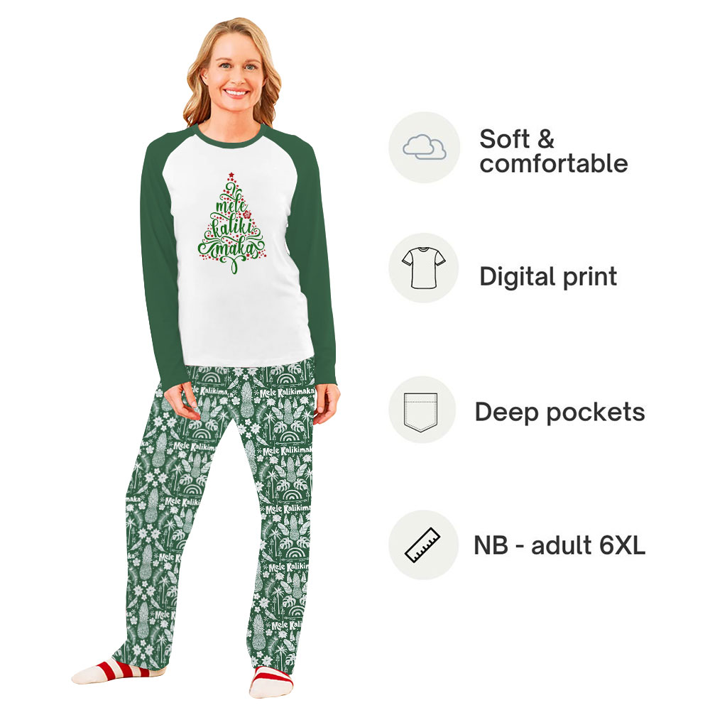 Mele Kalikimaka Christmas Tree Matching Family PJs Sets