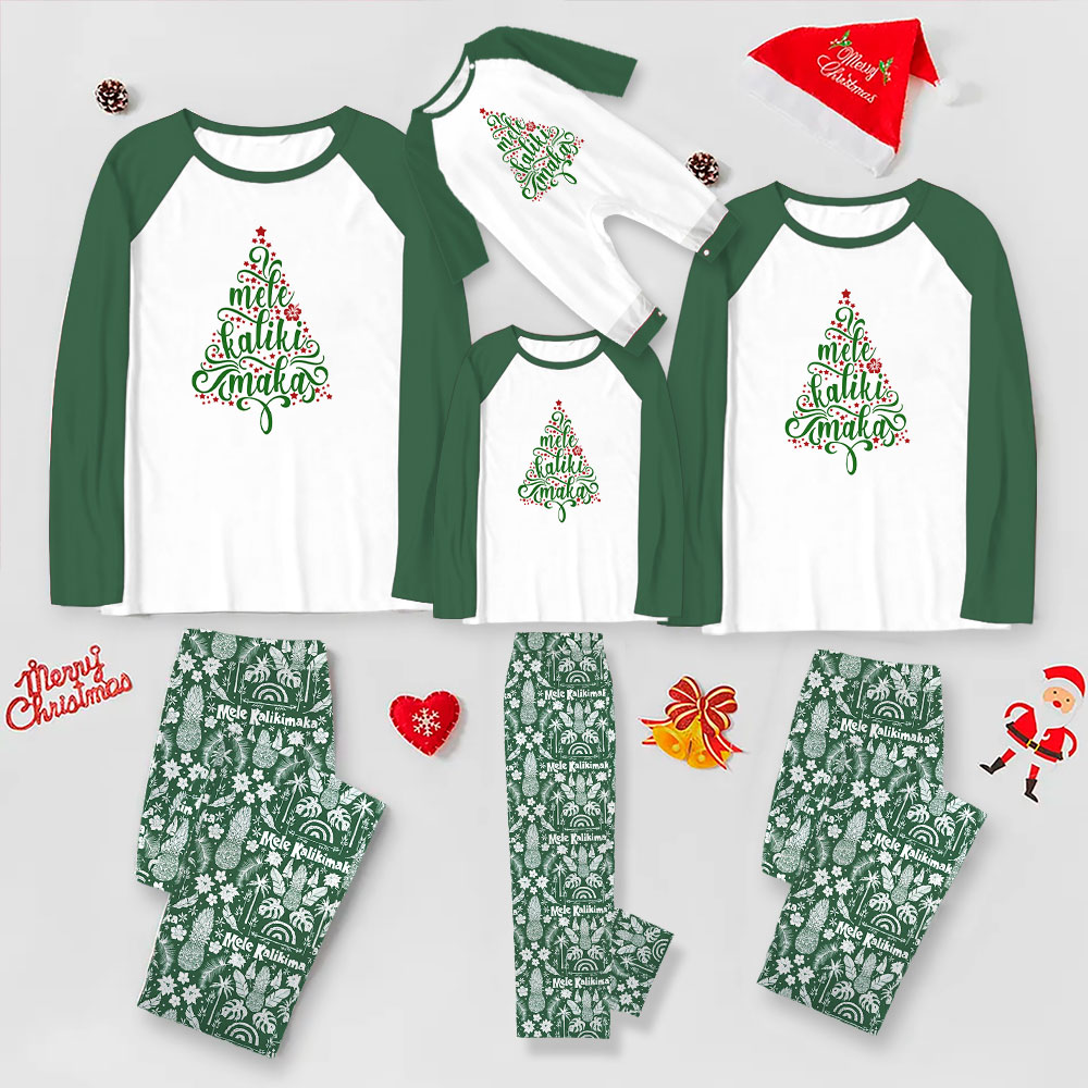 Mele Kalikimaka Christmas Tree Matching Family PJs Sets