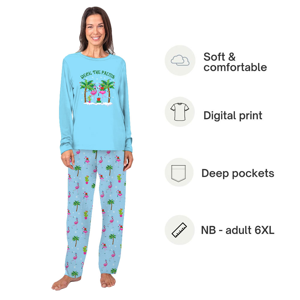 Unique Flamingo Matching Tropical Themed Christmas PJs Sets