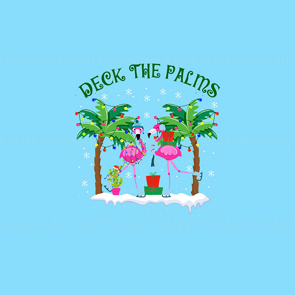 Unique Flamingo Matching Tropical Themed Christmas PJs Sets