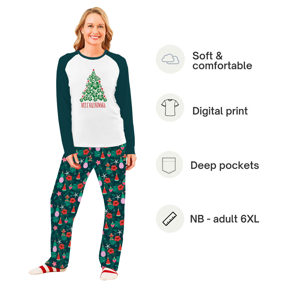 Mele Kalikimala Matching Tropical Christmas Jammies