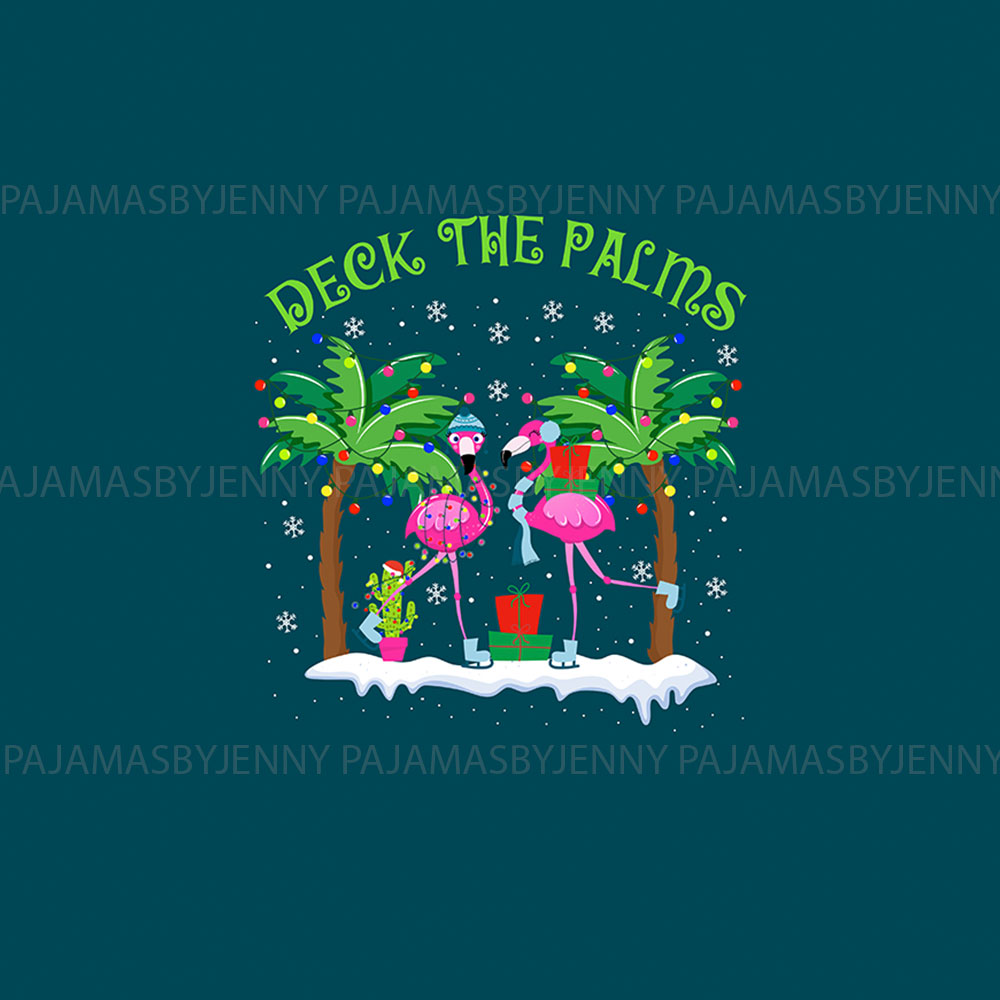 Festive Tropical Holiday Family Pajamas With Flamingo Palm Tree Festive Tropical Holiday Family Pajamas With Flamingo Palm Tree