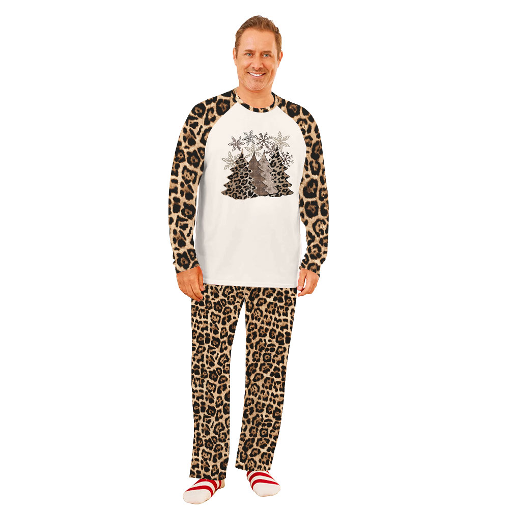 Matching Family Leopard Pajamas Print Christmas Tree Matching Family Leopard Pajamas Print Christmas Tree