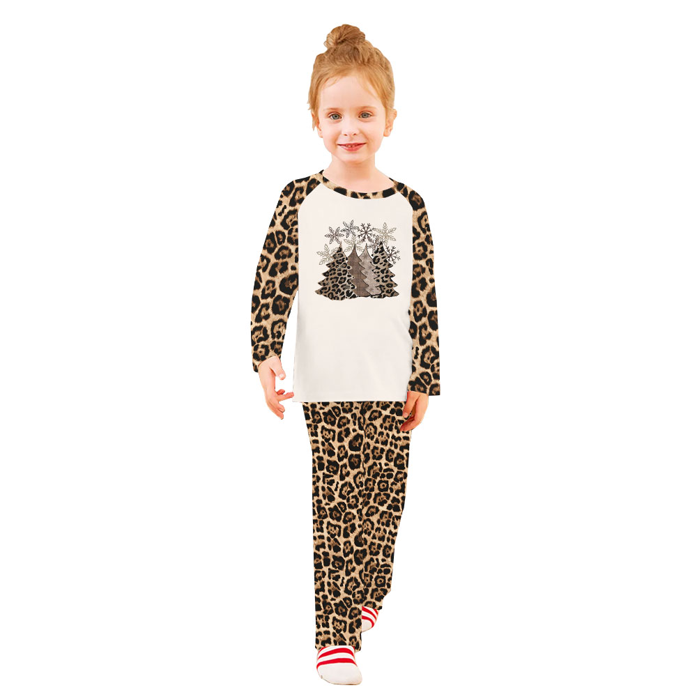 Matching Family Leopard Pajamas Print Christmas Tree Matching Family Leopard Pajamas Print Christmas Tree