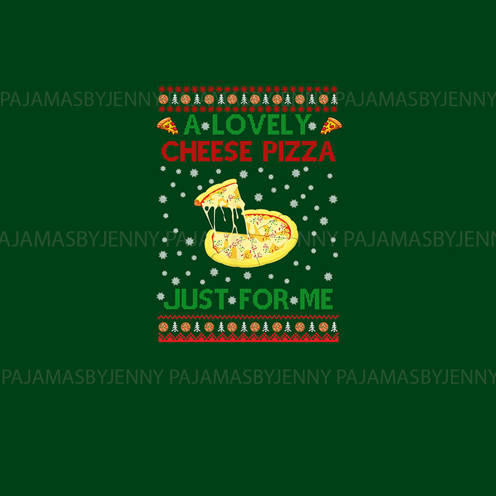 Festive Christmas Pizza Pajamas Sets Tops And Bottoms Green Festive Christmas Pizza Pajamas Sets Tops And Bottoms Green