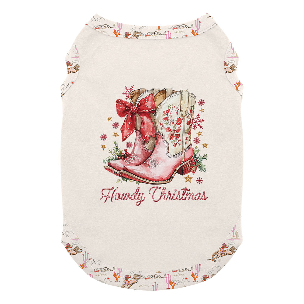 Cowgirl Christmas Pajamas Western Style With Boot Print Cowgirl Christmas Pajamas Western Style With Boot Print