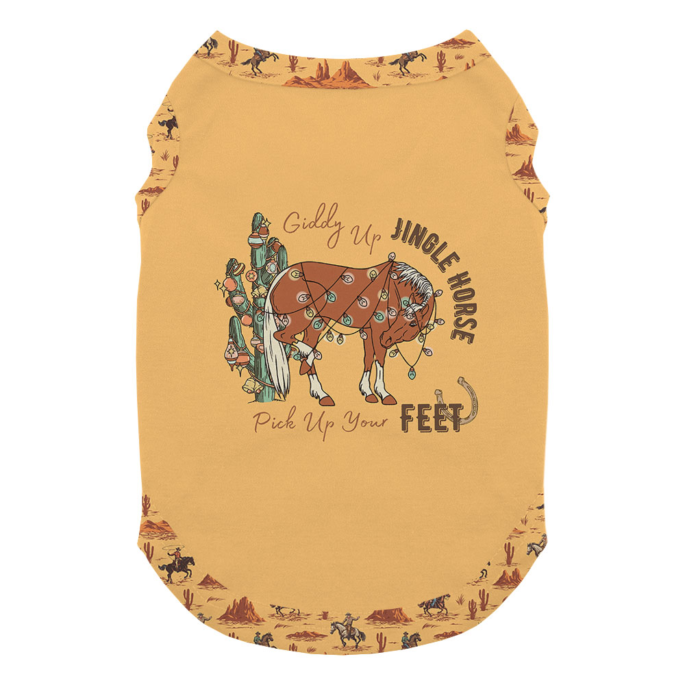 Western Christmas Jammies With Cowboy Horse And Cactus Print