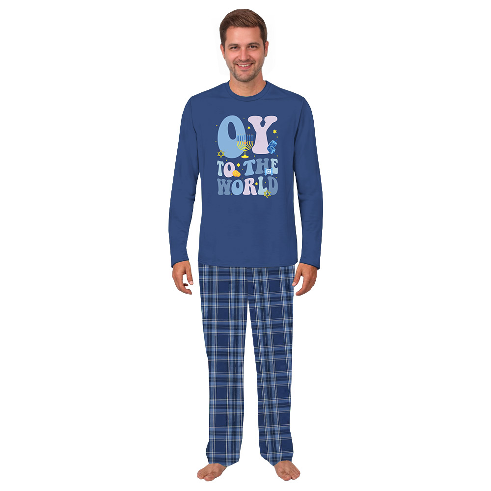 Family Hanukkah Pajamas Sets Saying OY To The World Family Hanukkah Pajamas Sets Saying OY To The World