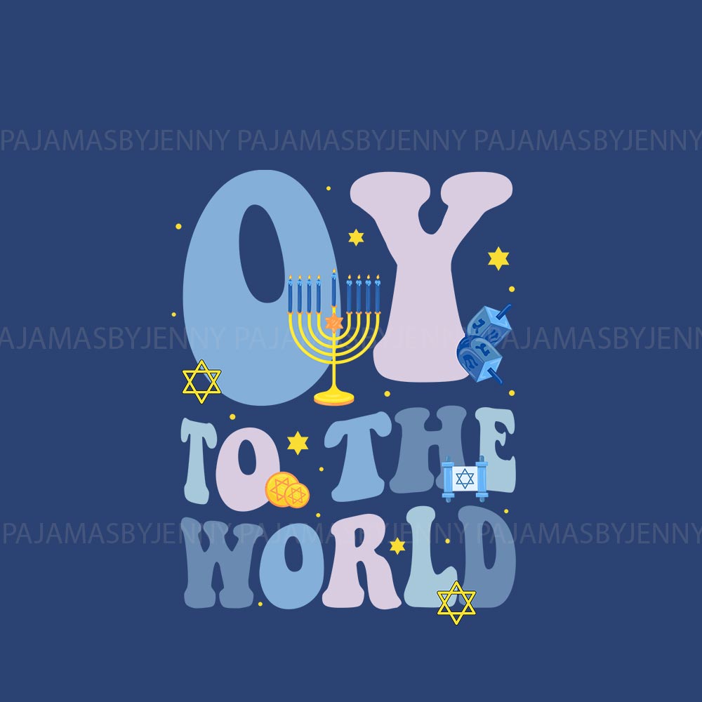 Family Hanukkah Pajamas Sets Saying OY To The World Family Hanukkah Pajamas Sets Saying OY To The World