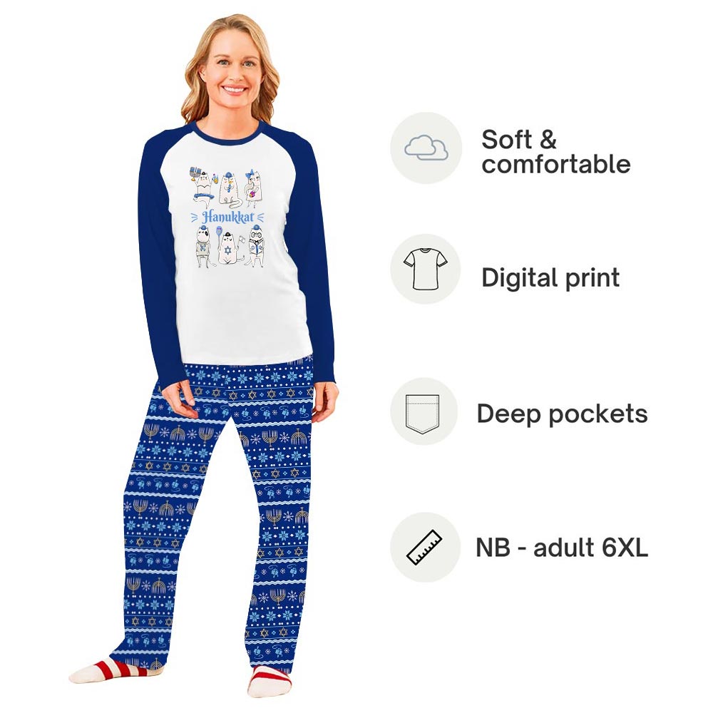 Funny Hanukkat Family Matching Pajamas With Dog For Hanukkah Funny Hanukkat Family Matching Pajamas With Dog For Hanukkah