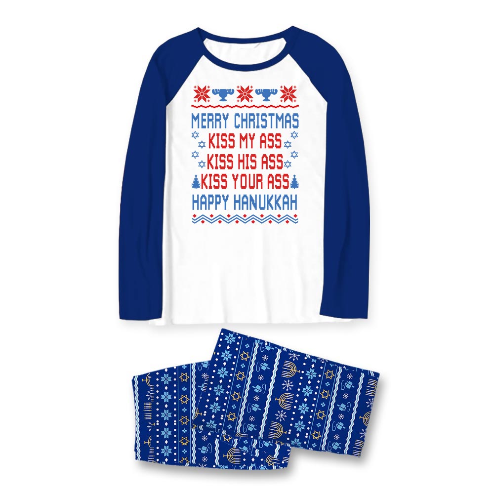 Funny Merry Christmas And Happy Hanukkah Family Matching Pajamas Funny Merry Christmas And Happy Hanukkah Family Matching Pajamas