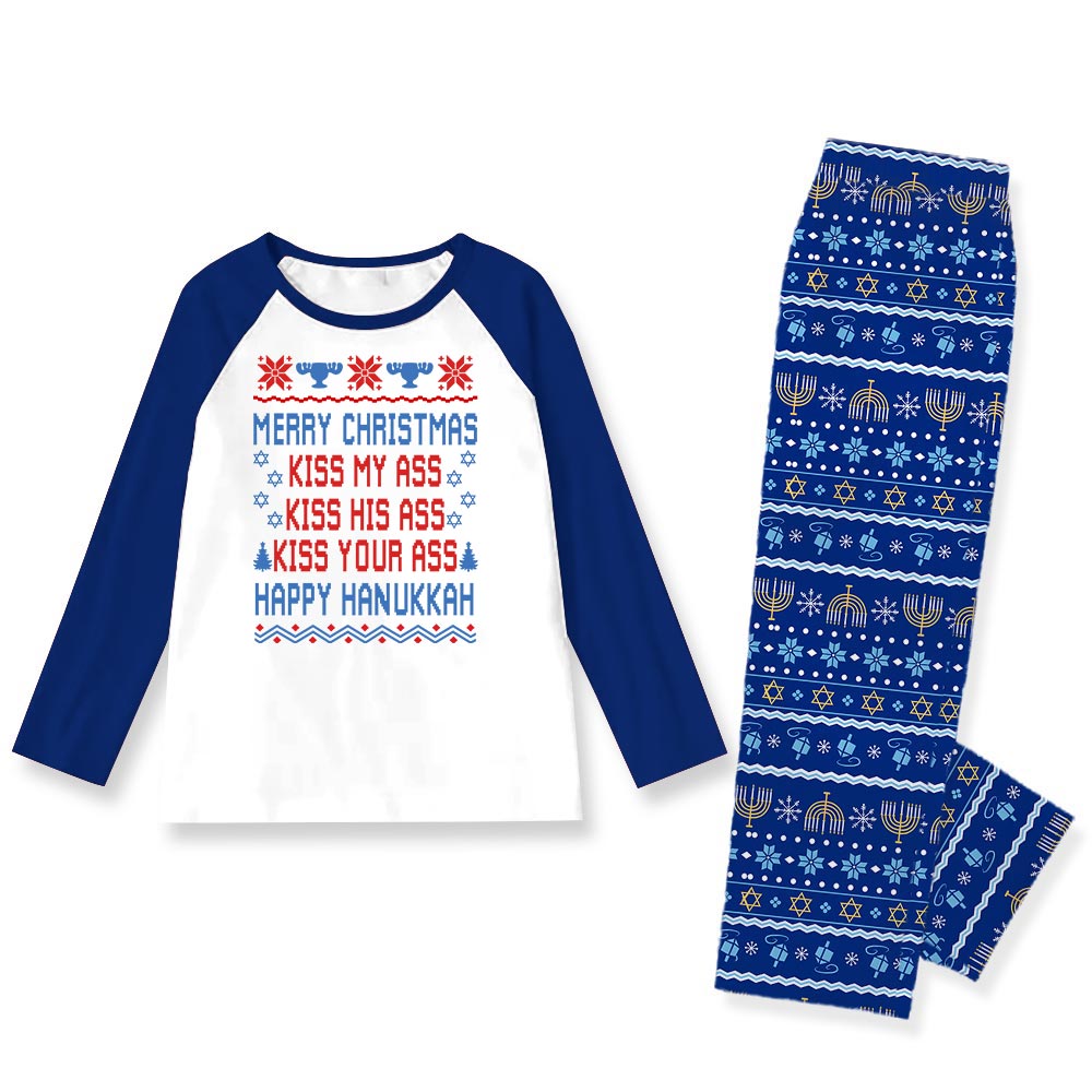 Funny Merry Christmas And Happy Hanukkah Family Matching Pajamas Funny Merry Christmas And Happy Hanukkah Family Matching Pajamas